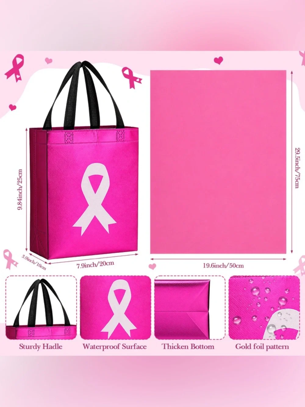Pink Breast Cancer Awareness Party Favor Set